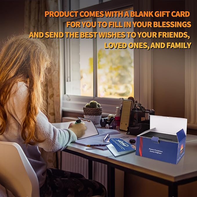 BOHOFAM Fireplace Essential Oil Aroma Diffuser,Flame Air Humidifiers 300ML,14-Hour Runtime,Colorful Flame Diffusers for Home,Included 4 * 10ML Hotel Collection Diffuser Oils for Bedroom(Black)