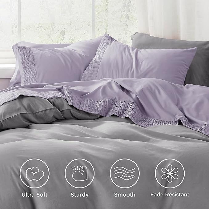 Bedsure Twin XL Sheet Sets Dorm Bedding - 3 Pieces Soft Extra Long Twin Sheets, Hotel Luxury, Easy Care Microfiber for Women, Men, Lavender