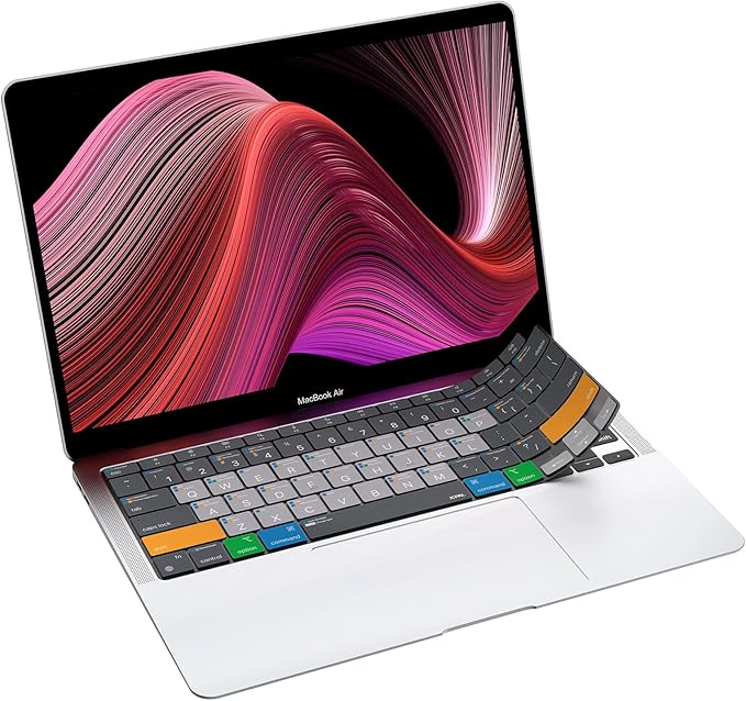 JCPal MacOS Shortcut Guide Keyboard Cover for 2020 MacBook Air 13" (US-Layout)