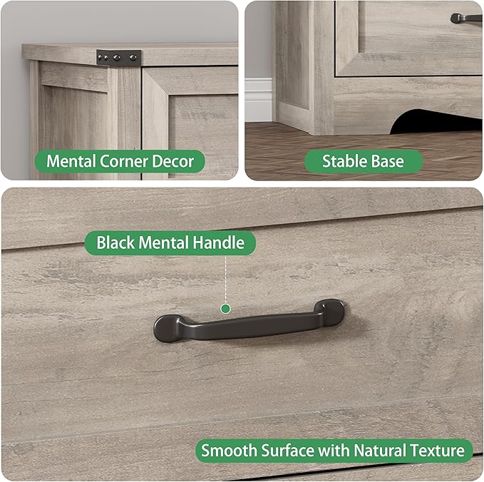Dresser for Bedroom with 8 Drawers, 54" Wide Wood Chest of Drawers with Deep Drawers & Mental Handle, Modern Dresser TV Stand, Wooden Closet Storage Organizer for Living Room, Hallway, Entryway, Grey