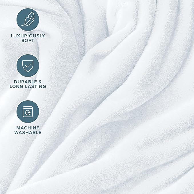 Bare Home Fleece Blanket - Twin/Twin Extra Long - Ultra-Soft Lightweight for Bed, Sofa, and Couch - Luxury Microplush - Cozy Warm Blanket (Twin/Twin XL, White)