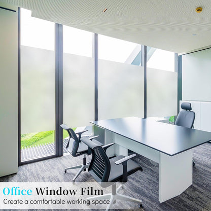 Niviy Frosted Glass Window Privacy Film with Free Installation Tools Static Cling Bathroom Window Frosting Film Day and Night Windows Cling Home Glass Door Cover, 17.5 inch x 78.7 inch