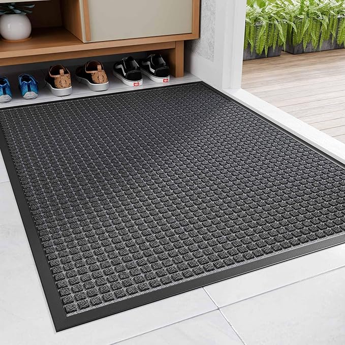 Amyracel Entrance Front Door Mat, 48"x72" All Season Weather Outside Door Mat, Heavy Duty Rubber Backing Doormat for Entryway, Low Profile Entry Indoor Door Mats for High Traffic