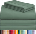 LuxClub 5 PC Split King Sheet Set, Deep Pockets Wrinkle Free Cooling Bed Sheets Hotel Bedding for Women, Men, Includes 2 Fitted Sheet, 1 Flat Sheet and 2 PillowcasesSoft Tree Moss Green