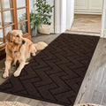 hicorfe Indoor Doormat,Front Back Door Mat Rubber Backing Non Slip Door Mats 24"x71" Absorbent Resist Dirt Entrance Doormat Inside Floor Mats for Entryway Washable Low-Profile(Coffee)