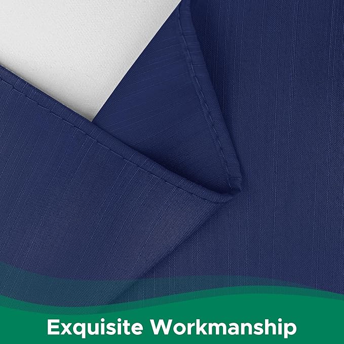 Biscaynebay Wrap Around Bed Skirts for Queen Beds 16" Drop, Navy Adjustable Elastic Dust Ruffles Easy Fit Wrinkle & Fade Resistant Silky Luxurious Fabric Solid Machine Washable