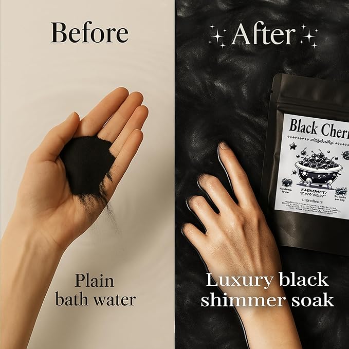 Black Cherry Shimmer Bath Bomb in A Bag - Handmade Scented Bath Bombs for Women,Kids and Men - Bulk Bathbomb Fizzies Perfect for Boys and Girls All Ages (Small, Black)