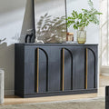 ACCOHOHO Arched Dresser for Bedroom with 9 Drawers, 52" Wide Modern Chest of Drawers with Rounded Edge & Metal Handles, Wood Storage Closet Dressers TV Stand for Living Room, Hallway, Black
