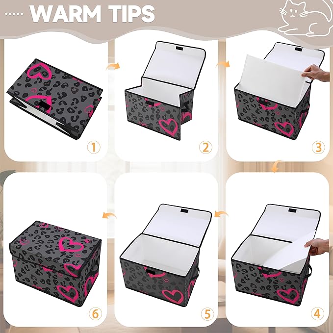 Stackable Storage Bins with Lids,Closet Organizers Fabric Box for Home and Office,Blanket Clothes Organizers,Under Bed Storage Containers 3 Pack.