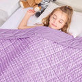 yescool Weighted Blanket 3 lb Light Purple Small Weighted Lap Blanket for Boys and Girls, Cooling Weighted Throw Blankets Minky Heavy Blankets, for 20-45lbs, 36 * 48in