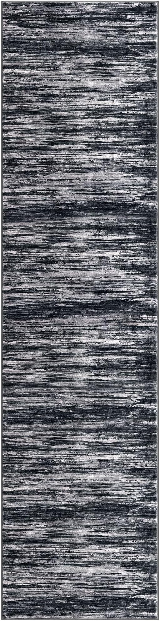 2x8 Modern Abstract Runner Rug for Hallways, Black Super Soft Hallway Decor Kitchen Rugs with Non-Slip, Non-Shedding Washable Rug for Entryway Bedroom Indoor