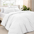 Bare Home Microfiber Duvet Cover Set - Ultra Soft Washed Microfiber - Oversized Queen Size - Linen-Like Look - Easy Care - Breathable Fabric - Our Softest Duvet Cover Set (Oversized Queen, White)