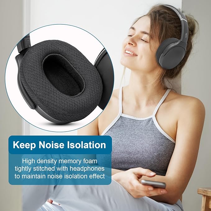 GEVO Ear Pads Replacement for Skullcandy Hesh 3 Hesh EVO Hesh ANC Headphone, Earpads Cushions for Crusher Wireless Crusher Evo Crusher ANC Headset with Memory Foam (Mesh)