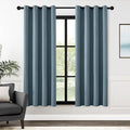ChrisDowa 100% Blackout Blue Solid Curtains 72 Inches Long 2 Panels for Bedroom Living Room,Farmhouse Room Darkening Thermal Insulated Soundproof Grommet Top Window Treatment Drapes,52x72