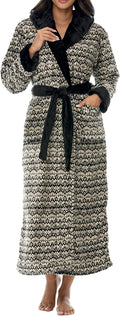 Alexander Del Rossa Womens Robe, Long Plush Bathrobe with Hood, Hooded Robes for Women Plus Size Bath Robe