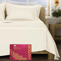 Mayfair Linen 100% Egyptian Cotton Sheets California King Size - 1200 Thread Count Cal King Size Sheets Set Egyptian Cotton, 4 PC Luxury Bedsheet (Ivory), Soft, Cooling, 17" Deep Pocket Set