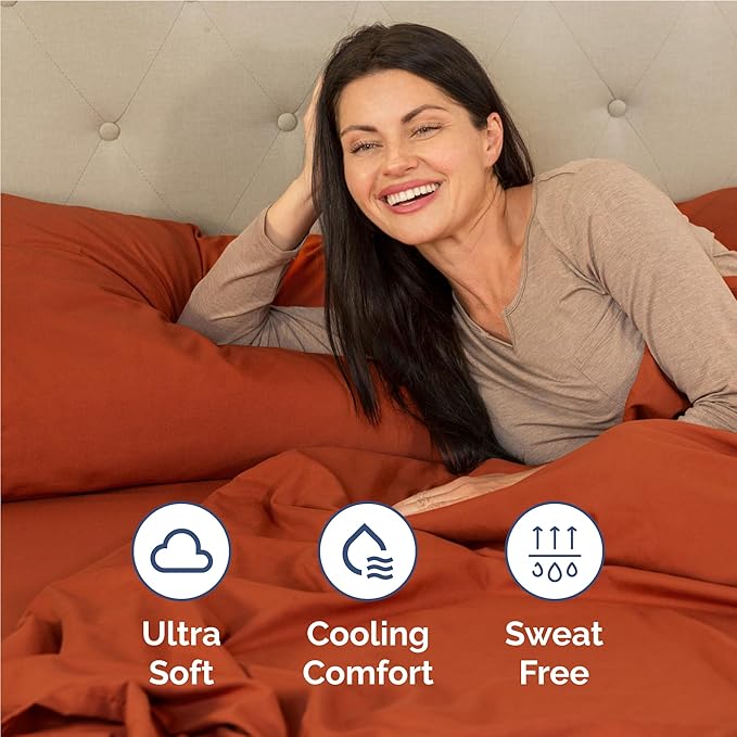 Twin XL Size 3 Piece Sheet Set - Comfy Breathable & Cooling Bed Sheets Set - Hotel Luxury Bedding for Women, Men, Kids, Teens, Boys & Girls - Deep Pockets, Soft, Wrinkle Free - Oeko-Tex - Terracotta