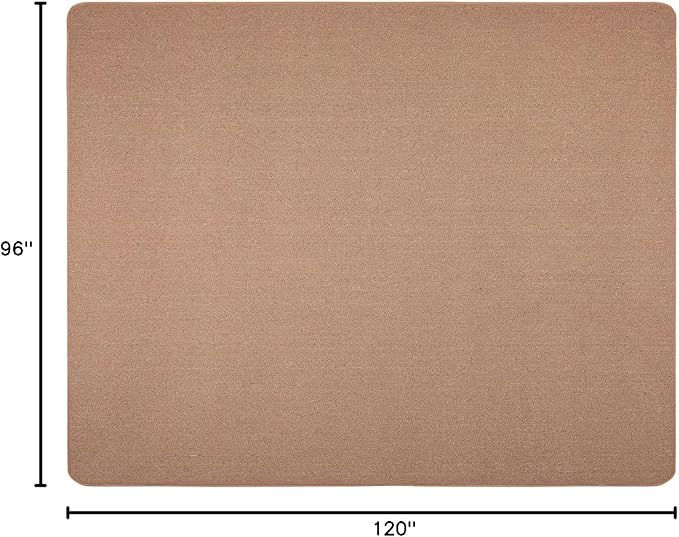 House, Home and More Skid-Resistant Carpet Indoor Area Rug Floor Mat - Pebble Beige - 8 Ft X 10 Ft - Non Slip Rubber Backing, Stain Resistant, Dog Friendly, Living Room Bedroom Kitchen Entryway
