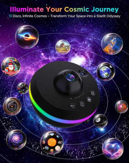 Star Projector, 13 in 1 HD Planetarium Galaxy Projector for Bedroom, Star Projector Galaxy Light with Timer, Meteor & RGB Lighting Effects, Space Night Light Projector for Kids, Adults