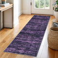 2x6 Modern Abstract Runner Rug for Hallways, Purple White Super Soft Hallway Decor Kitchen Rugs with Non-Slip, Non-Shedding Washable Runners for Entryway Bedroom Indoor