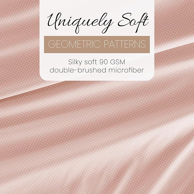 Linen Market Patterned Microfiber Full Sheet Set 4 Piece – Oeko-TEX Certified Ultra Soft & Wrinkle-Free - 16" Deep Pocket Sheets - Easy Care Full Size - My Heart Pink