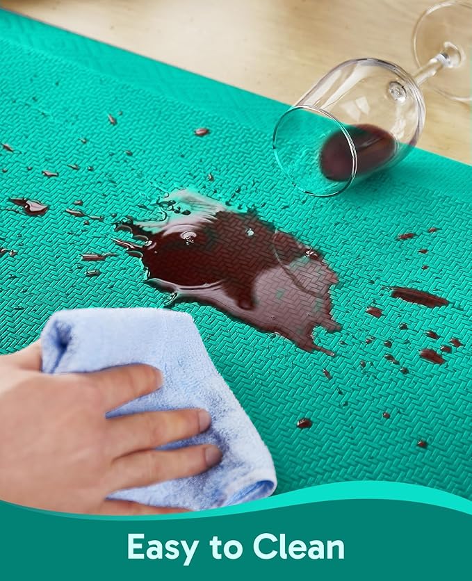 Ophanie Kitchen mats for Floor, 3/4 inch Thick, Kitchen Rugs, 20''x39'' Anti Fatigue Standing Cushioned Mat, Waterproof,Comfort Ergonomic mat for Office, Home, Sink, Teal Non-Slip Bottom