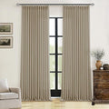 Pleated Linen Curtains 90 Inches Long for Living Room Pinch Pleat Hooks Track System Back Tab Custom Made Memory Shape Drape Privacy Protection Grey Beige Living Room Bedroom Window Curtain 90 Inch