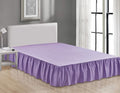 Sheets & Beyond Wrap Around Solid Microfiber Luxury Hotel Quality Fabric Bedroom Gathered Ruffled Bedding Bed Skirt 14 Inch Drop (Twin, Lavender)