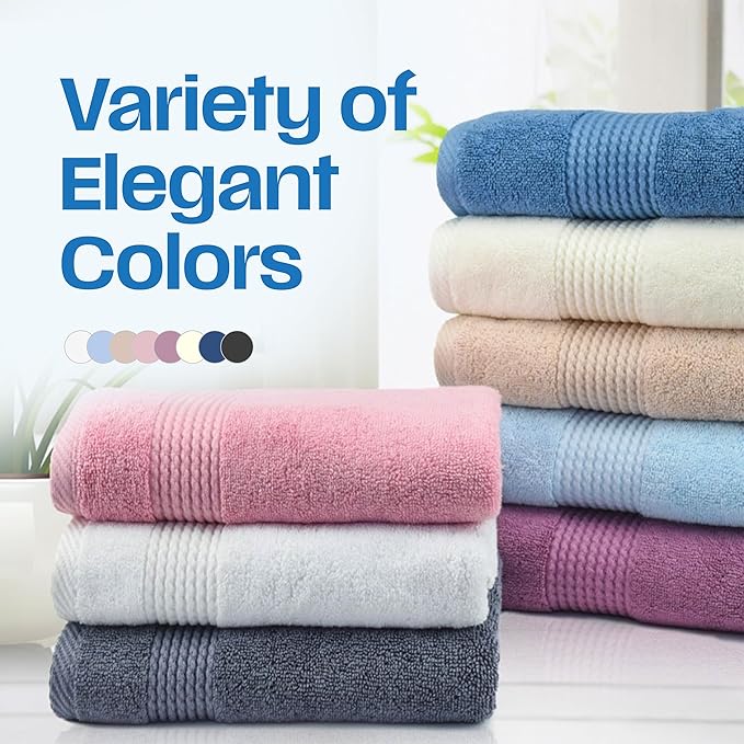 East'N Blue Lara Premium Bath Towel Set 6 Piece - Soft & Highly Absorbent Bathroom Towel Set, 100% Luxury Turkish Cotton, Flannel Bath Towels, 1 Bath Towel, 1 Hand Towel, 4 Washcloths - Rose