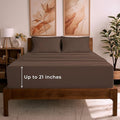 Mellanni King Sheet Set - 6-Piece Iconic Collection Bedding, (Including 4 Pillowcases), 21-Inch Extra Deep Pocket, Easy Care, Ultra Soft, Cooling Sheets, Brushed Microfiber - Brown