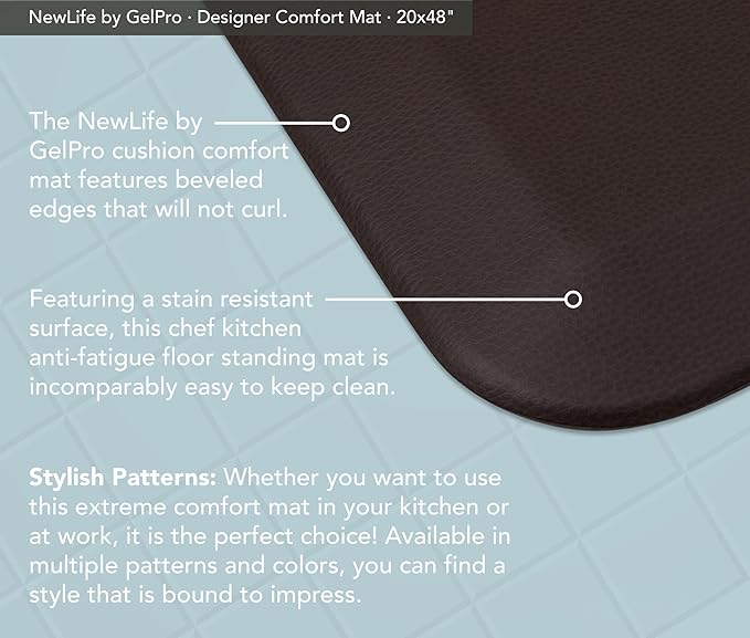 NewLife by GelPro Designer Comfort Mat, 20 by 48-Inch, Lattice Java