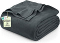 Utopia Bedding Smoke Gray 100% Cotton Blanket [Big Size - 120x120 Inch] 350GSM Lightweight, Soft and Breathable Thermal Blanket for All Seasons