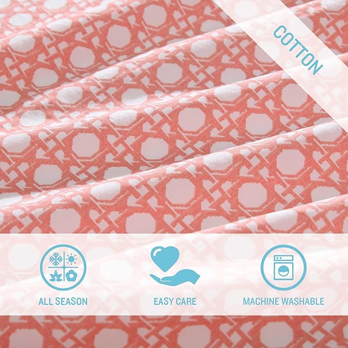 Tommy Bahama - Queen Bed Sheets, Crisp & Cool Cotton Percale Bedding with Matching Pillowcases, Lightweight Bed Set, Oeko-Tex Certified (Bahama Isle Orange)
