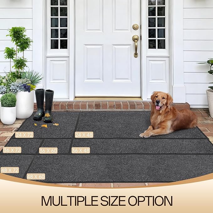 Amyracel Front Door Mat Indoor Outdoor Entrance, 36" x 120" All-Season Waterproof Doormat for Enterway, Heavy Duty Commercial Floor Mat, Fade Resistant, Rubber Back, Low Profile, Easy Clean