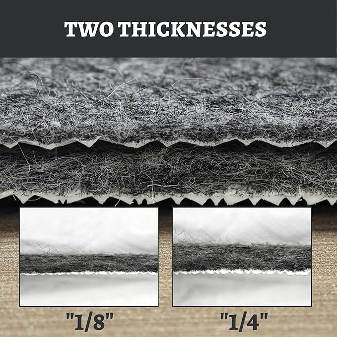 100% Waterproof Rug pad, 10x14 ft Area Rug Non-Slip Rug Pads, 1/4" Thick Carpet Pads for All Floors and finishes, Felt pad for Hardwood Floors, Keep Carpets in Place Soft and Secure