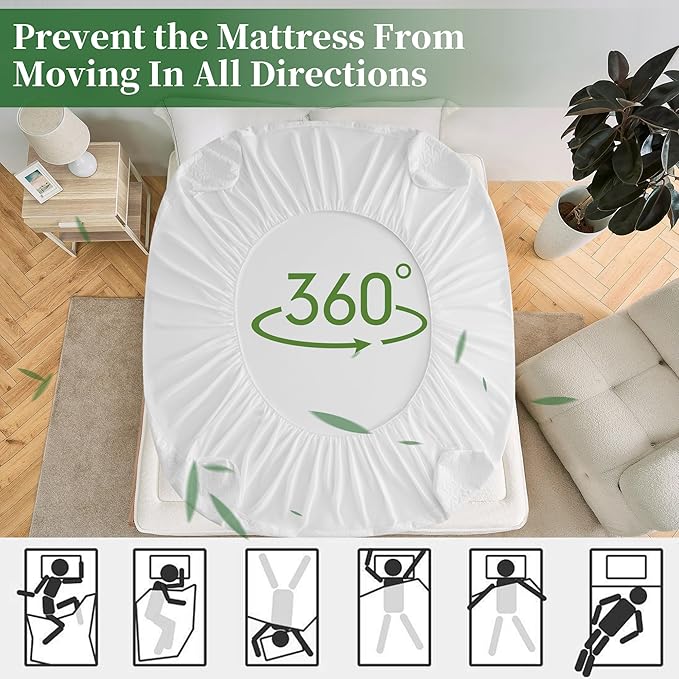 Premium Waterproof Twin XL Mattress Protector College Dorm Bed Mattress Cover 5D Air Fabric Soft Breathable Fitted Deep Pocket from 8" - 21" Vinyl Free Anti Slip and Wear-Resistant (3-in-1, Twin XL)