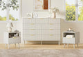 LYNSOM Fluted Dresser and Nightstand Sets 3 Piece, 9-Drawers Dresser and 1-Drawer Nightstands Set of 2, Wood Bedroom Furniture Set for Home, Bedroom, Hallway, White
