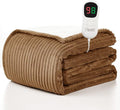 Homemate Electric Heated Blanket Twin Size - 62"x84" Heating Blanket Twin Size 1/2/4/6/8 Hours Auto-Off 10 Heat Level Over-Heat Protection Soft Flannel Sherpa ETL Certification