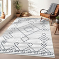 3x5 Rug, Small Area Rug for Living Room, Bedroom, Kitchen, Machine Washable Non-Slip Throw Rug, Low Pile Carpet Western Rug for Entryway Nursery Coffee Table, Checkered