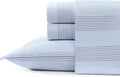 Tommy Bahama - Queen Sheets, Super Soft Cotton Percale Bedding Set with Matching Pillowcases, Crisp & Cool, Coastal Room Essentials (Weekend Stripe Blue, Queen)