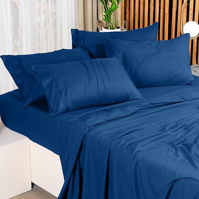 Utopia Bedding King Sheet Set – 4 Piece Bed Sheets for King Size Bed, Soft and Breathable Microfiber, Includes 1 Fitted Sheet, 1 Flat Sheet and 2 Pillowcases (Dusk Blue)