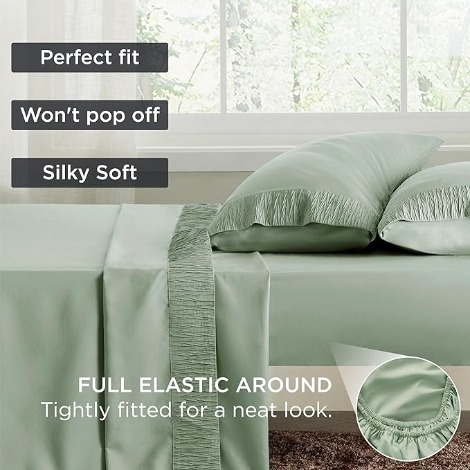 Bedsure Twin XL Sheet Sets Dorm Bedding - 3 Pieces Soft Extra Long Twin Sheets, Hotel Luxury, Easy Care Microfiber for Women, Men, Sage Green