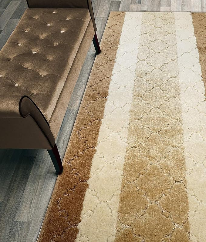 20 Ft Extra Long Beige Kitchen Hallway Runner Rug, Non-Slip Washable 26" X 20' Rubber Backed Carpet, Custom Size Floor Mat for Entryway Stairs Bedroom Bathroom