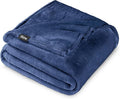 Bare Home Fleece Blanket - Twin/Twin Extra Long - Ultra-Soft Lightweight for Bed, Sofa, and Couch - Luxury Microplush - Cozy Warm Blanket (Twin/Twin XL, Dark Blue)