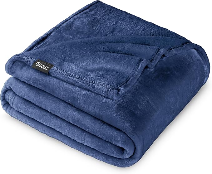 Bare Home Fleece Blanket - Twin/Twin Extra Long - Ultra-Soft Lightweight for Bed, Sofa, and Couch - Luxury Microplush - Cozy Warm Blanket (Twin/Twin XL, Dark Blue)