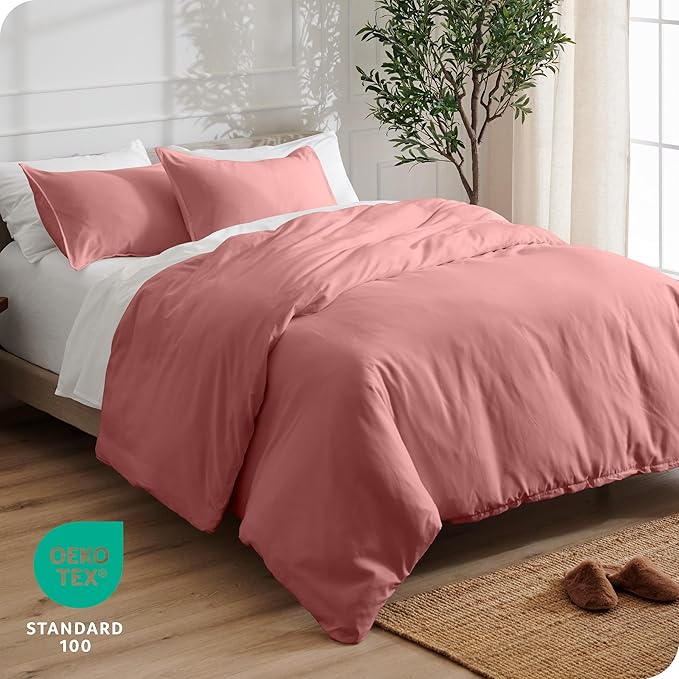 Bare Home Bedding Duvet Cover California King Size - Premium 1800 Super Soft Collection - Lightweight, Cooling - Soft Breathable Bedding Duvet Cover (Cal King, Dusty Rose)