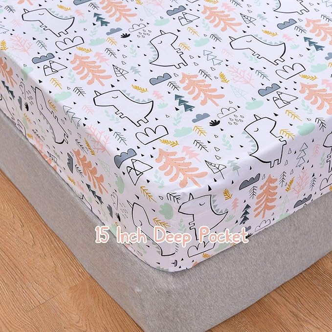 JSD Unicorn Tree Kids Sheet Set Twin Size, 3 Piece Printed Microfiber Bed Sheets Deep Pocket