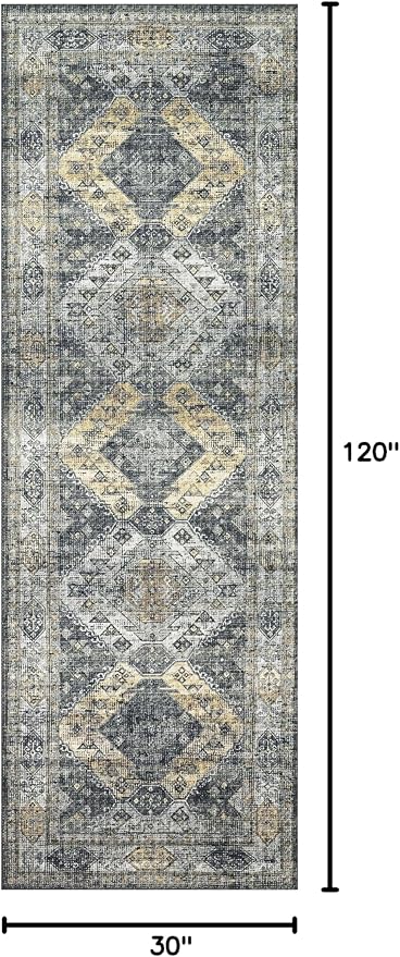Loloi II Skye Collection SKY-09 Graphite/Silver 2'-6" x 10'-0" Runner Rug