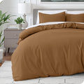 Bare Home Bedding Duvet Cover California King Size - Premium 1800 Super Soft Collection - Lightweight, Cooling - Soft Breathable Bedding Duvet Cover (Cal King, Caramel)