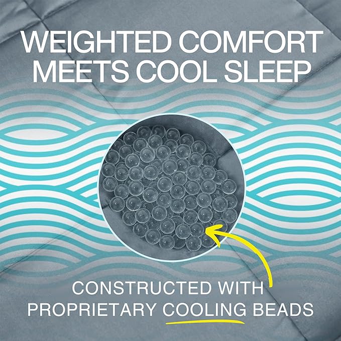 HomeSmart Cooling Weighted Blanket Queen Size 30 lbs, Designed with Hi-Tek Stay Cool Fabric On Both Sides of The Blanket, Machine Washable, Perfect for Couples